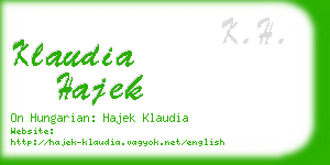 klaudia hajek business card